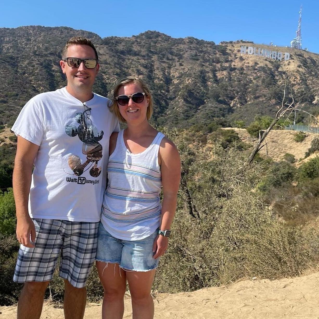 Us in front of the "Hollywood" sign