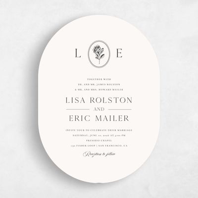 Beige Floral Wedding Invitation - Grandiflora Classic