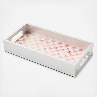 Rosy Check Glass Vanity Tray