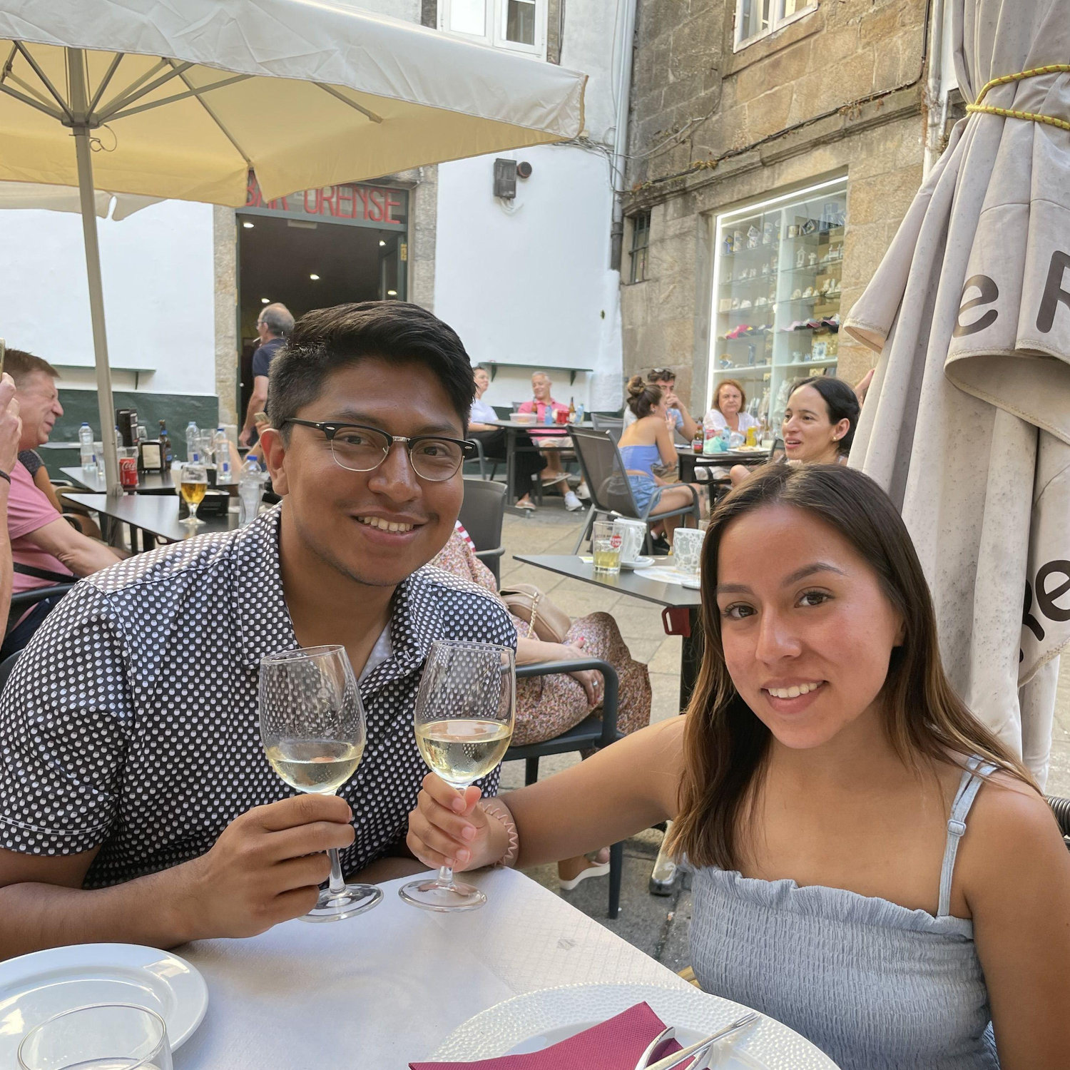 White wine + Seafood whilst in Spain