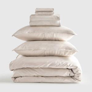 Bamboo Deluxe Bedding Bundle - Color: Sand, Size: Queen