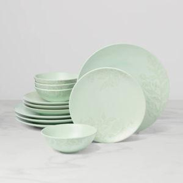 Roseto Soft Sage 12-Piece Dinnerware Set