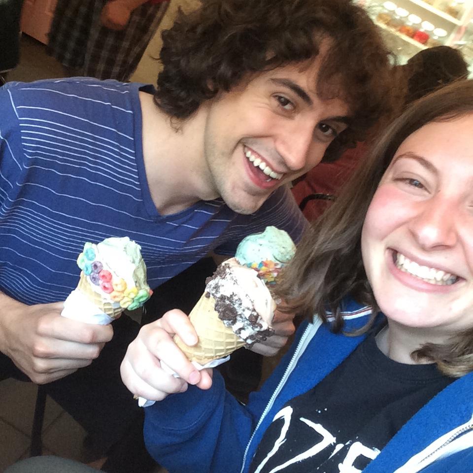 Getting ice cream in Towson for our 5th anniversary