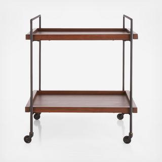 Beckett Sable Rolling Bar Cart