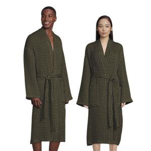 Olive Cotton Waffle Weave Unisex Robe