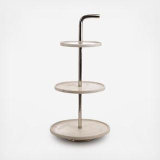 3-Tier Marlble Round Serving Tray
