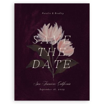 Purple Wedding Digital Save the Date - Brocard Portrait