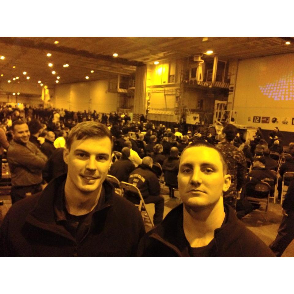 Ricky and Frankenberg in 2014 (Super Bowl weekend on the Navy Ship)