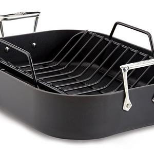 Groupe SEB - All-Clad E7649764 HA1 Hard Anodized Nonstick Dishwasher Safe PFOA Free Roaster Cookware, 13-Inch by 16-Inch, Black