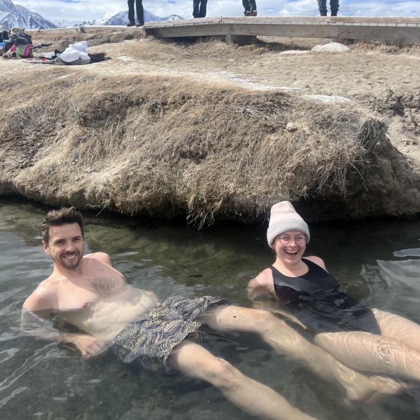 Basking in some natural hot springs in Mammoth, CA