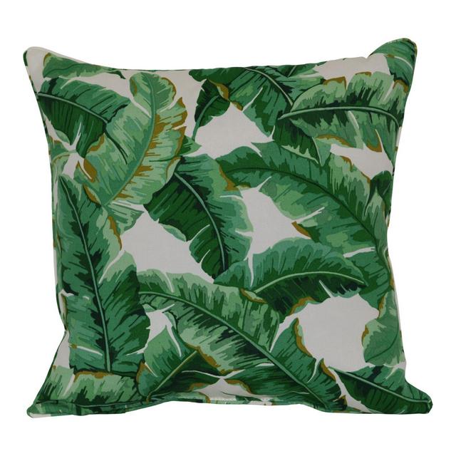 W Home™ Marcony Palm Print Square Indoor/Outdoor Throw Pillow in Green/White