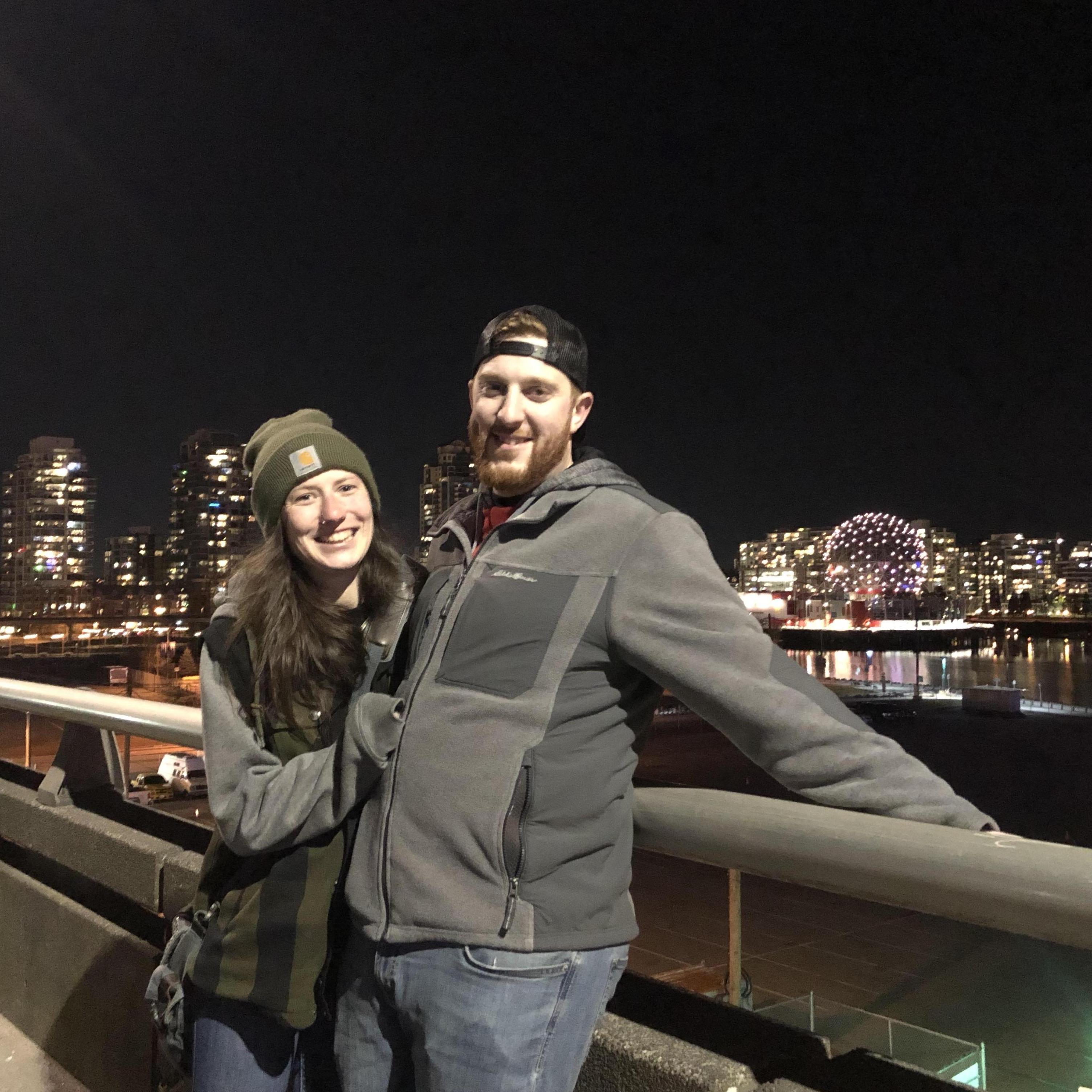 Posing in front of the TELUS Science Center in Vancouver, BC.