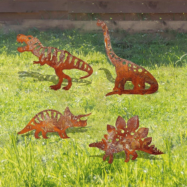noxozoqm Decorative Dinosaur Garden Statues, Dinosaur Garden Stakes, Yard Lawn Decor – Ideal Outdoor Clearance Gift for Dinosaur Lovers
