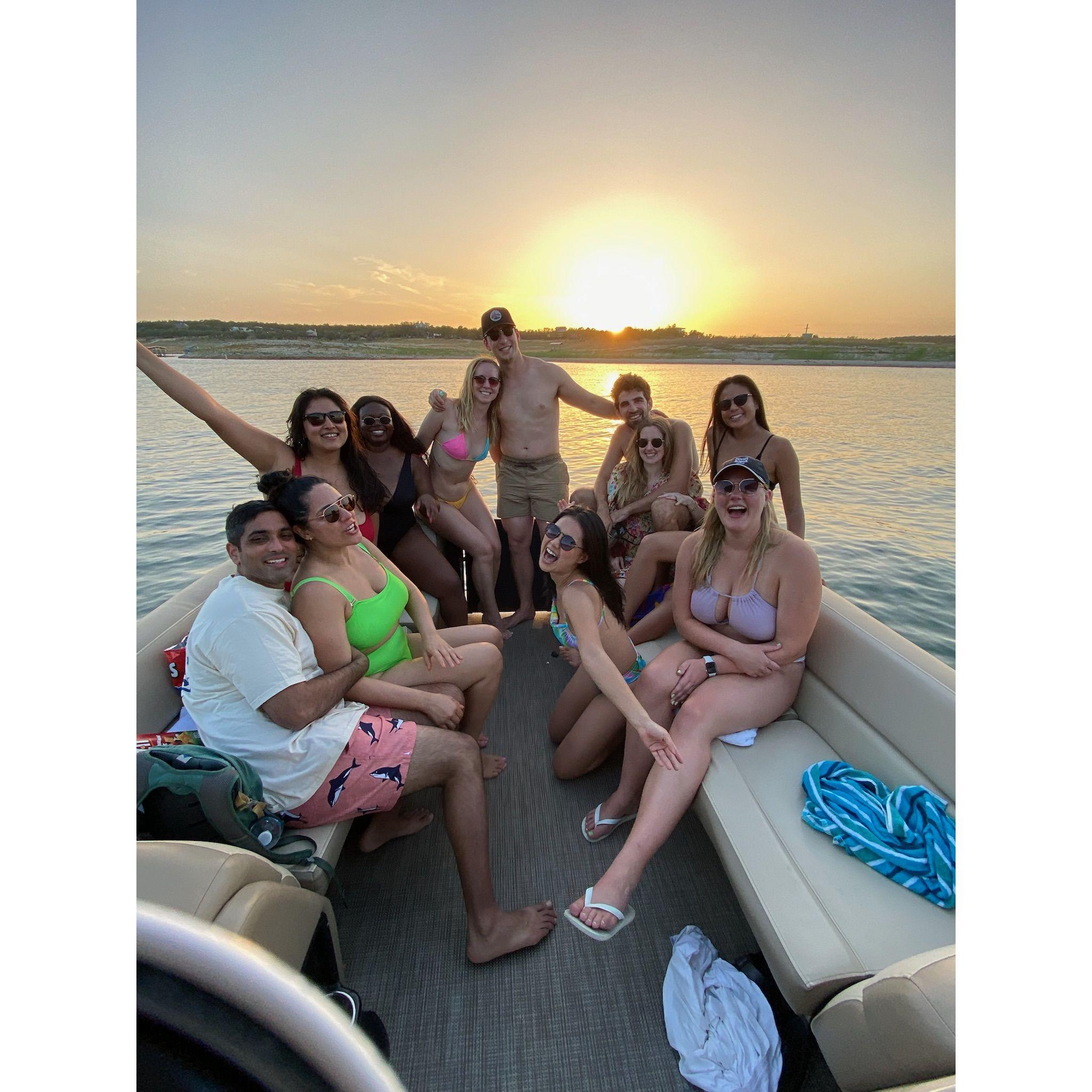 Acting up with a mix of the Sloan and Austin crews on Lake Travis in 2023