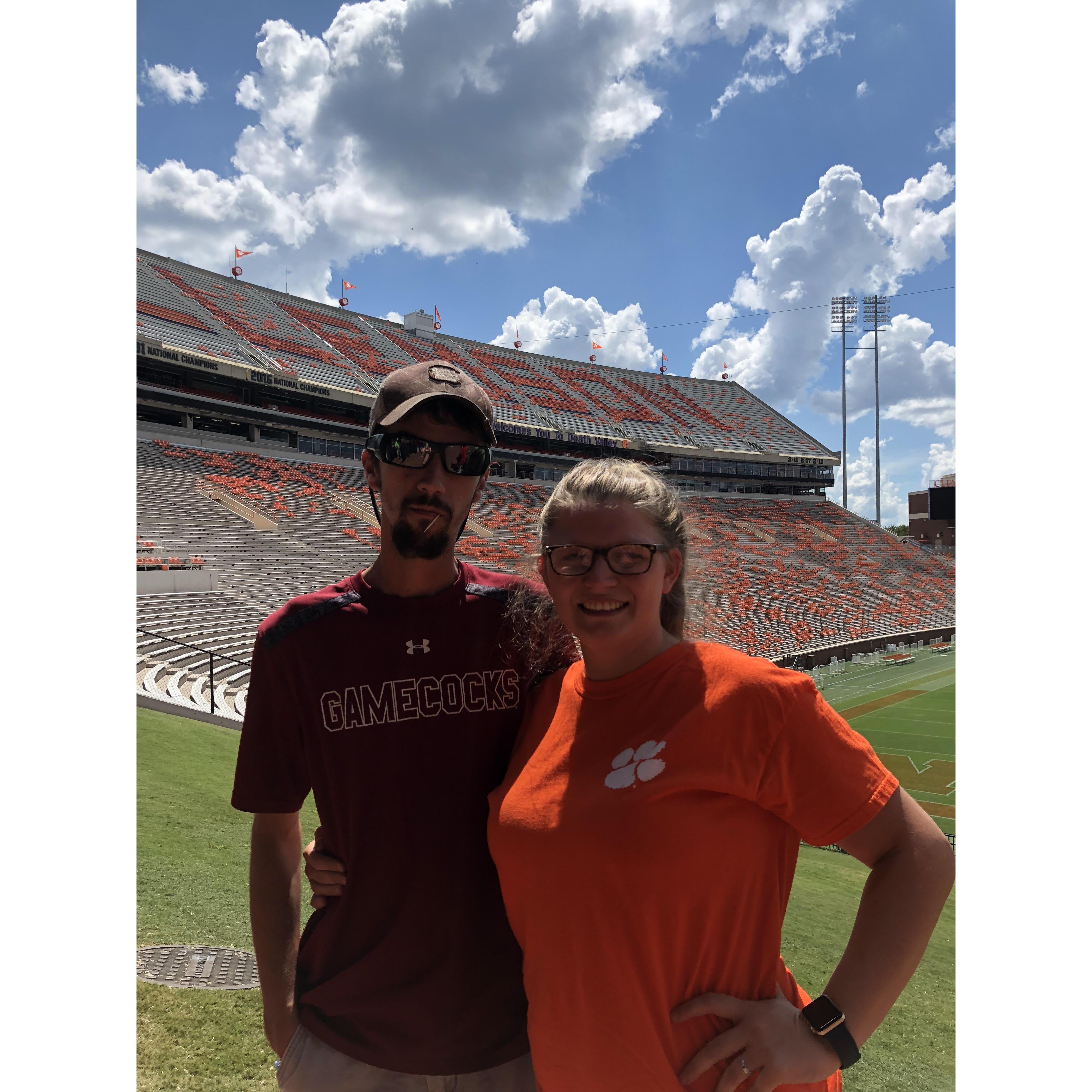Went to Clemson to see Bryson. Bobby is so happy to go to Clemson haha
