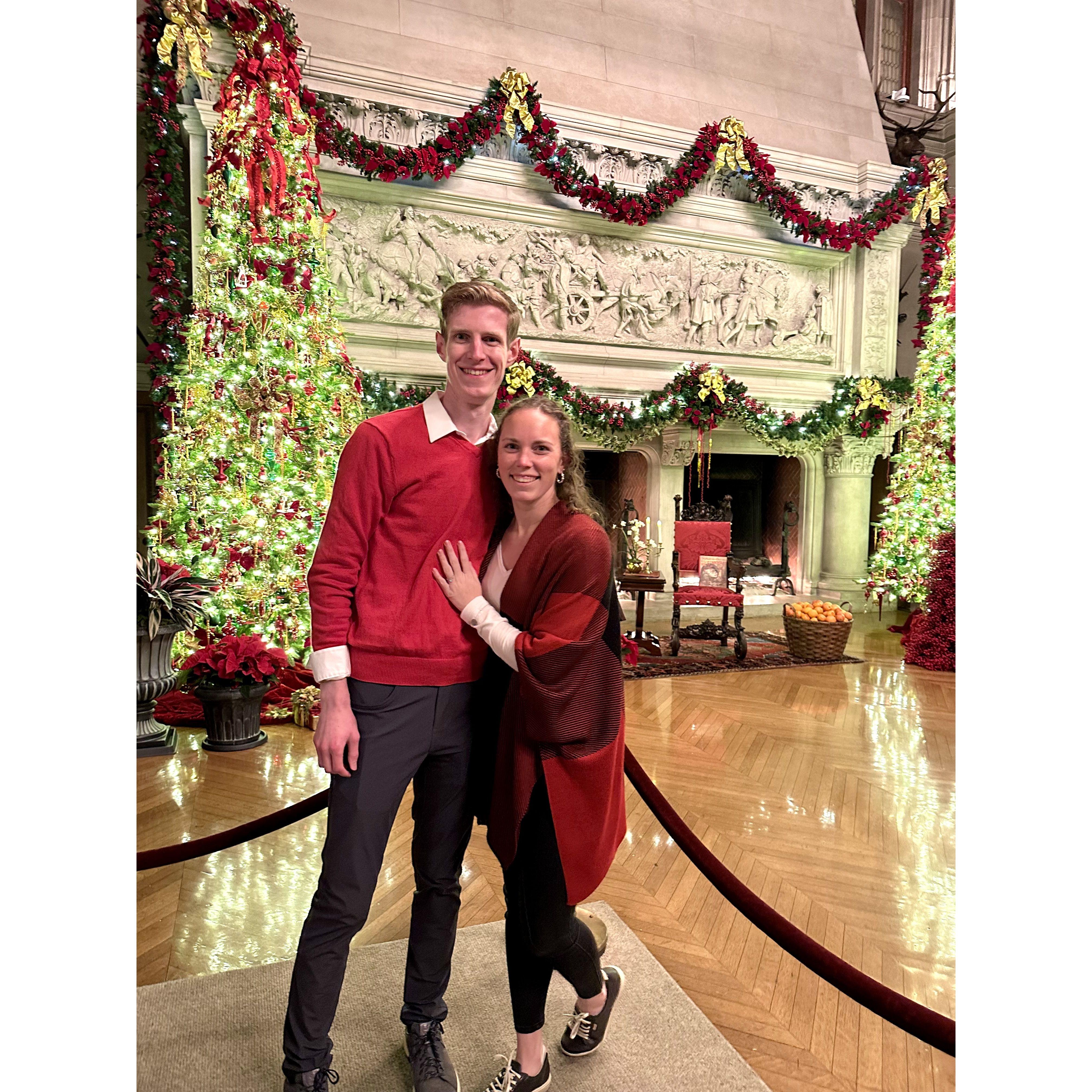 We went for a candle light tour of the Biltmore House after he popped the question!!