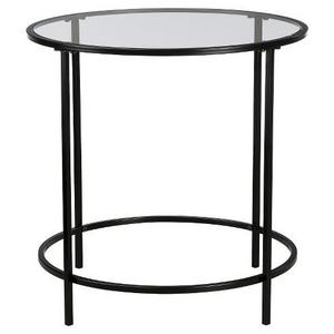 Soft Modern Round Side Table - Black/Clear Glass - Sauder