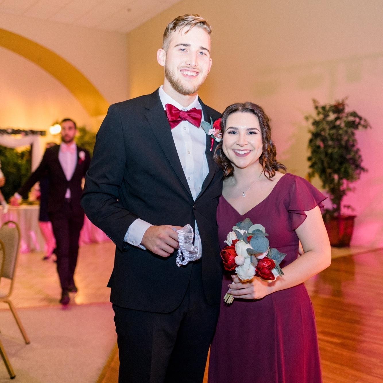 caught the bouquet and garter!