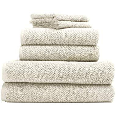 COYUCHI Air Weight Organic Towels, 6 Piece Set, Undyed
