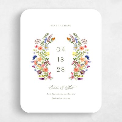 White Rounded Wedding Save the Date - Spasso Portrait