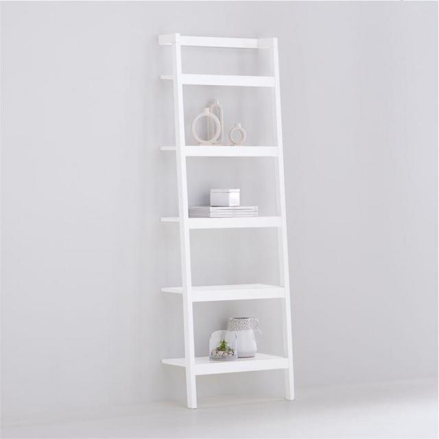 Crate & Barrel Sawyer Black Leaning 24.5" Bookcase