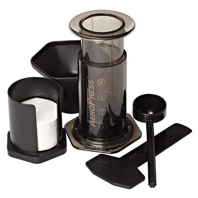 AeroPress Coffee and Espresso Maker - Makes 1-3 Cups of Delicious Coffee without Bitterness per Press