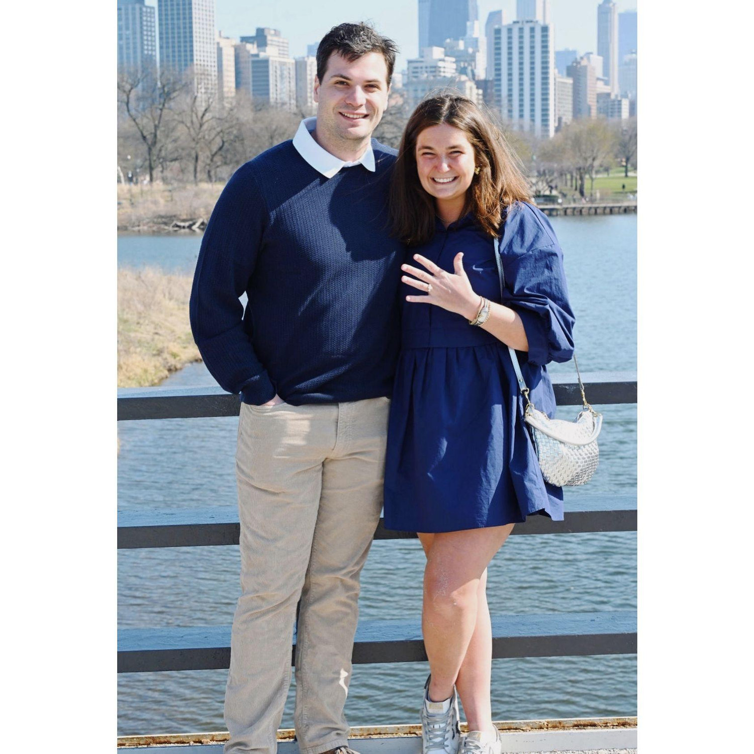 Spring 2025: Engagement at Chicago's Lincoln Park. Wonderful surprise party followed!