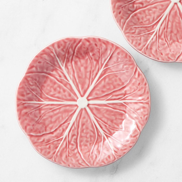 Bordallo Pinheiro Cabbage Salad Plates, Set of 4, Pink