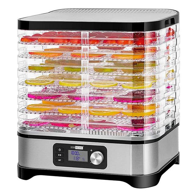 VIVOHOME Electric 400W 8 Trays Food Dehydrator Machine with Digital Timer and Temperature Control for Fruit Vegetable Meat Beef Jerky Maker BPA Free