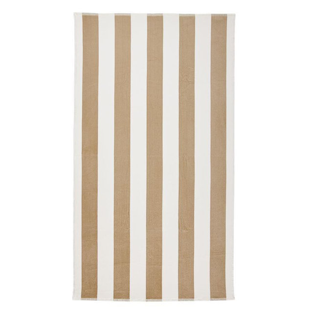 Classic Awning Striped Beach Towel, Flax