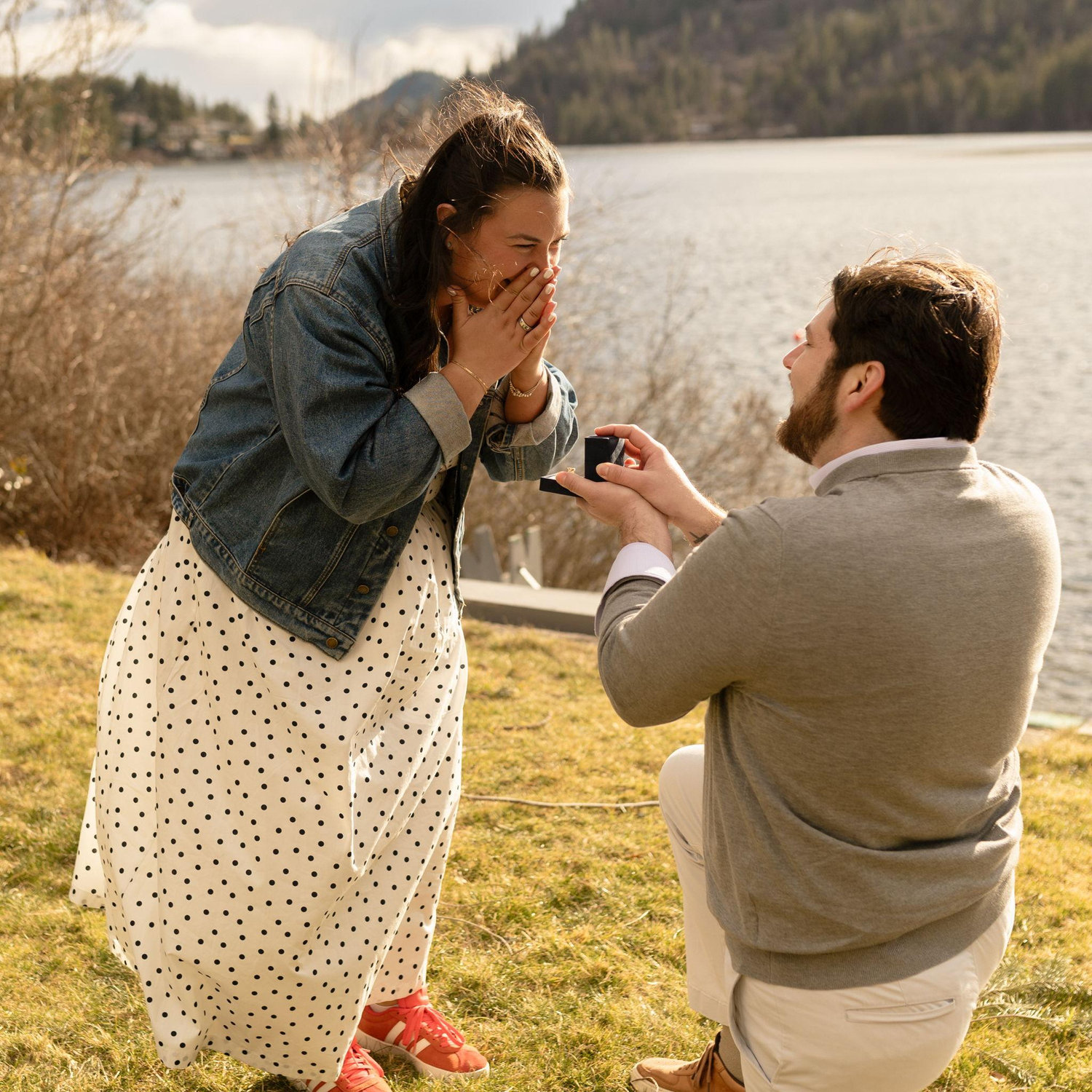 Andrew proposing! He did such a great job