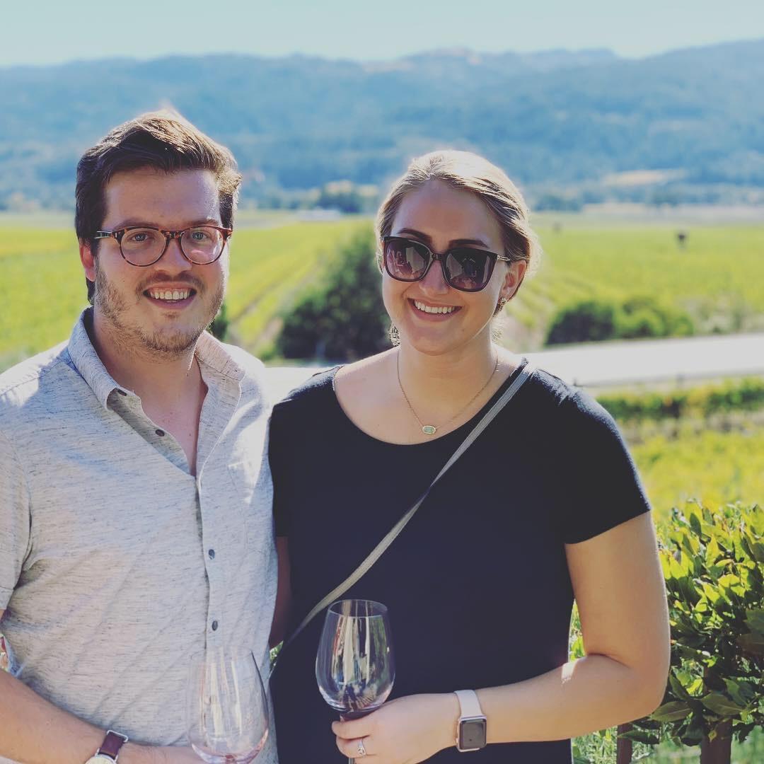 Touring wineries in Napa during Lindsey's visit to Nate, 2018
