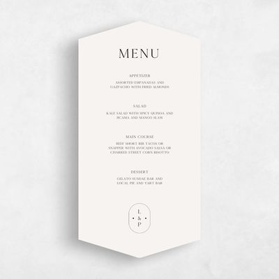 Beige Diamond Wedding Menu - Cadiz