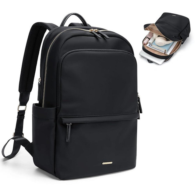 GOLF SUPAGS Women Laptop Backpack Casual Daypack for Work Travel College Backpack Purse Fits 14 Inch Notebook (Black)