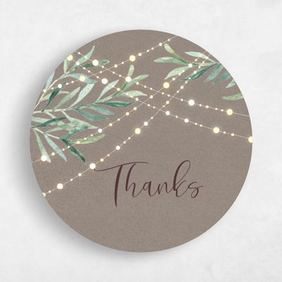 Taupe, Brown Wedding Sticker - Saranac