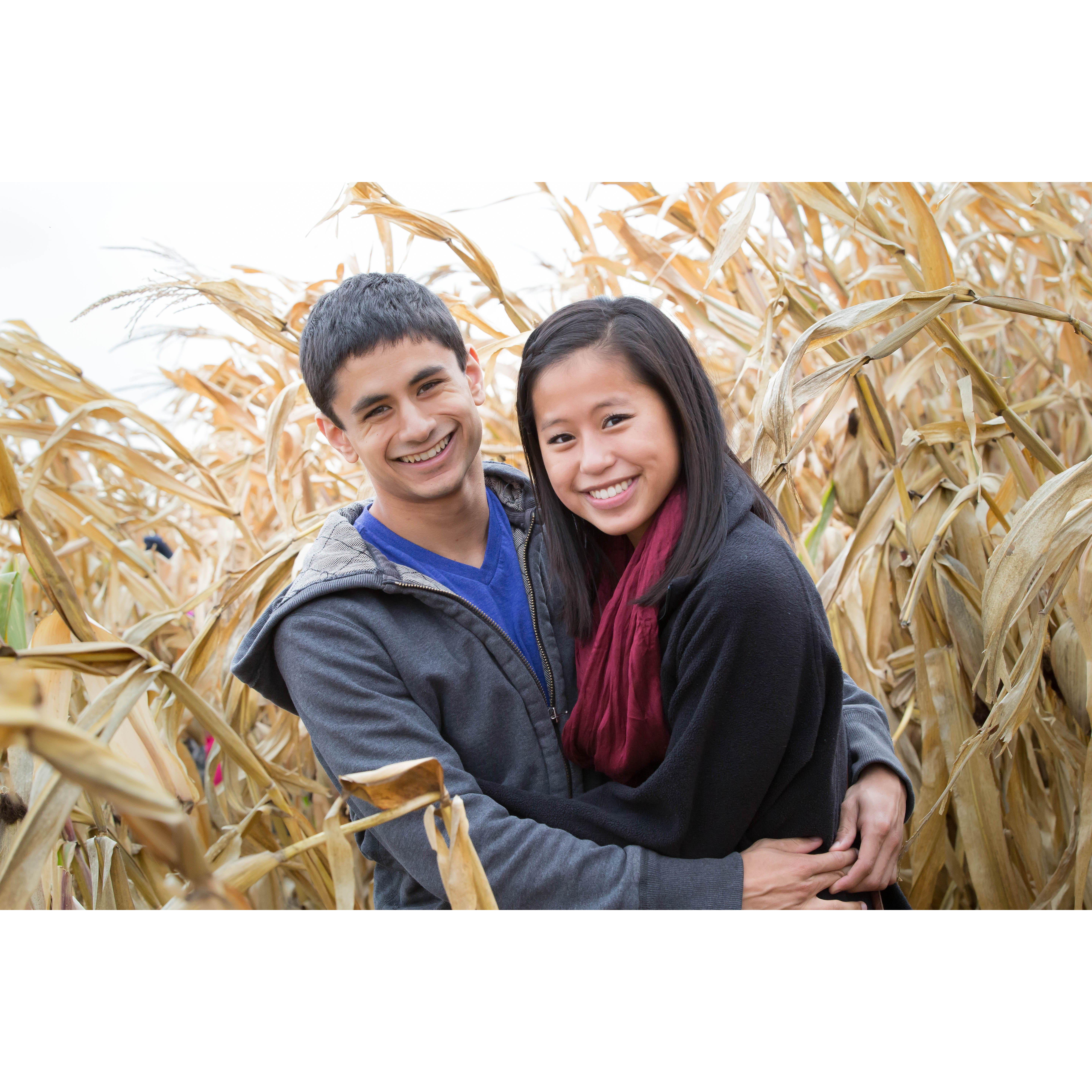 2013 - Amanda wanted to go to this *specific* pumpkin patch because they had a free photographer taking pictures. Their first professional photo together.
