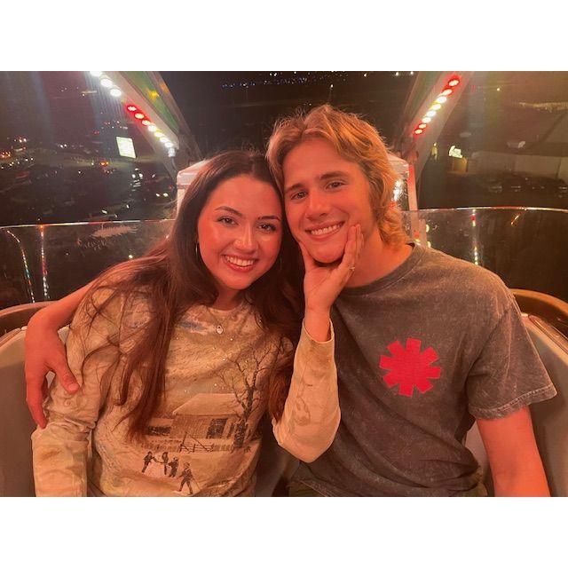 Our very recent trip to the West Texas Fair and Rodeo! Here we are on the ferris wheel, which Lainee found out she is deathly afraid of haha!