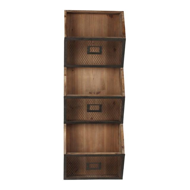 Kate and Laurel™ Burdock 3-Pocket 13-Inch x 37-Inch Wall Organizer in Brown/Black