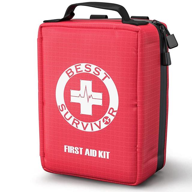 【2022 Upgrade】Compact First Aid Kit with Tourniquet - Labelled Compartments Molle System Trauma Kits -Emergency Rescue Kits with Elastic Bandage,Trauma Pad,Ice Pack, ect. -161 Pieces Set
