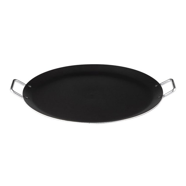 VASCONIA Aluminum Comal with Double Handles – Lightweight Cooking Pan with Durable Nonstick Coating for Quick Heating- Kitchen Cookware for Tortilla Meals, Crepes, Quesadillas, Breakfast & More- 12 In