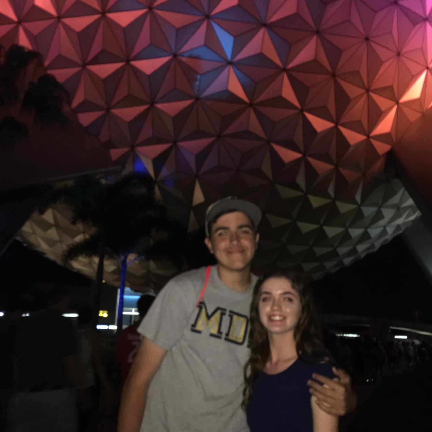 March 13, 2016 - We were on a high school band trip at Disney World. We were “just talking” here, but started dating soon after. Mason bought Bliss a Baby Simba plushie on this trip!