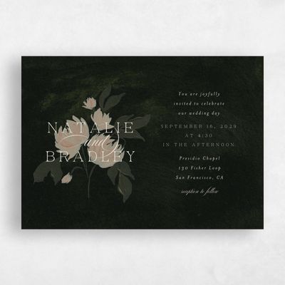Deep Forest, Green Wedding Invitation - Brocard Landscape