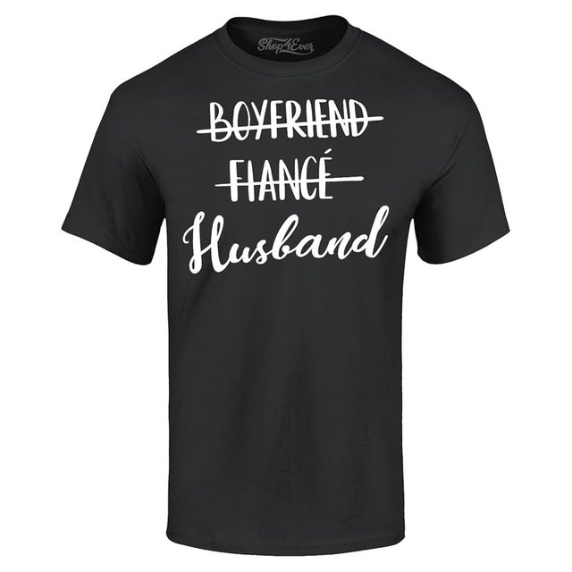 shop4ever Boyfriend Fiance Husband T-Shirt Wedding Shirts