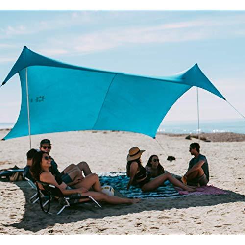 Neso Tents Gigante Beach Tent, 8ft Tall, 11 x 11ft, Biggest Portable Beach Shade, UPF 50+ Sun Protection, Reinforced Corners and Cooler Pocket