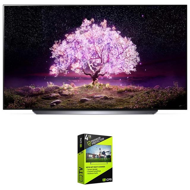LG OLED65C1PUB 65 Inch 4K Smart OLED TV with AI ThinQ (2021 Model) Bundle with Premium 4 YR CPS Enhanced Protection Pack