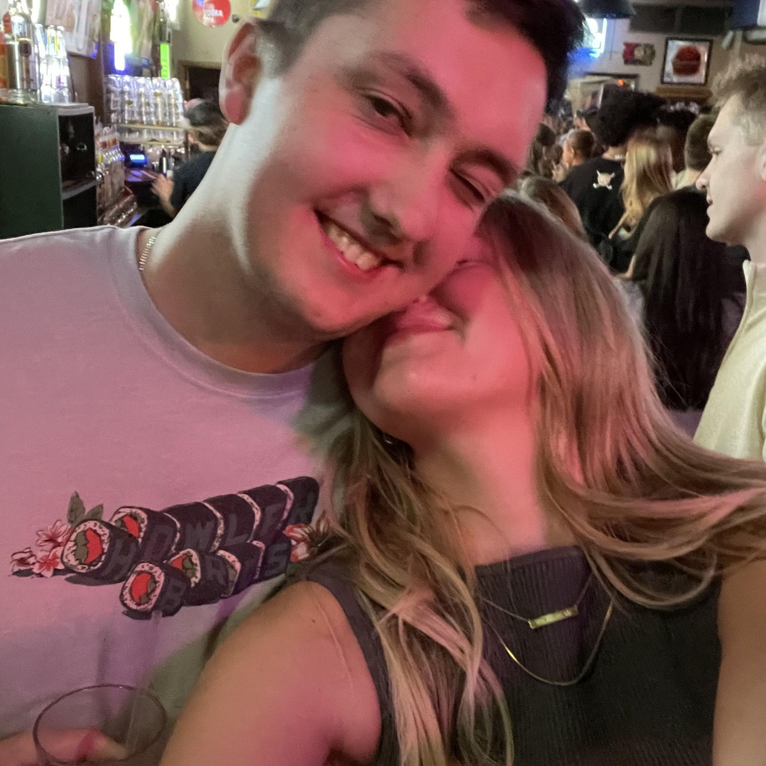 Enjoying pickle beers and a game of darts @ Sports Bar!