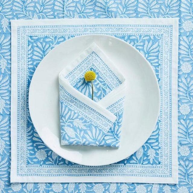Jasmine Napkins Blue, Set of 4
