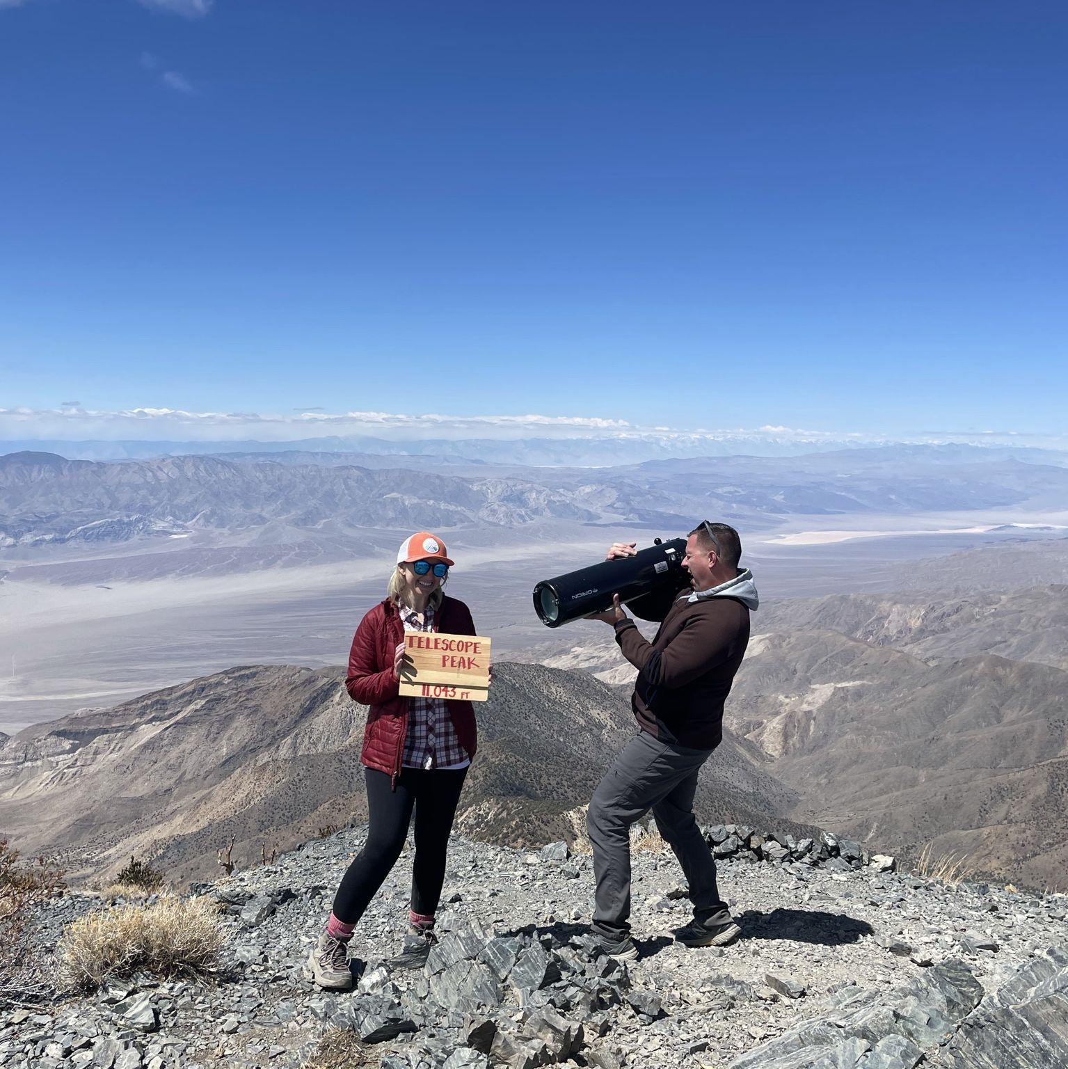 At the summit of Telescope Peak in Death Valley National Park