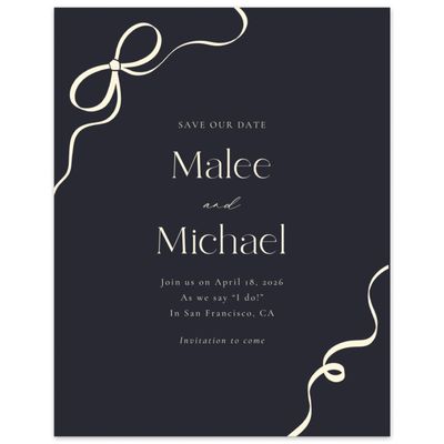 Ebony, Black Wedding Digital Save the Date - Alba Portrait