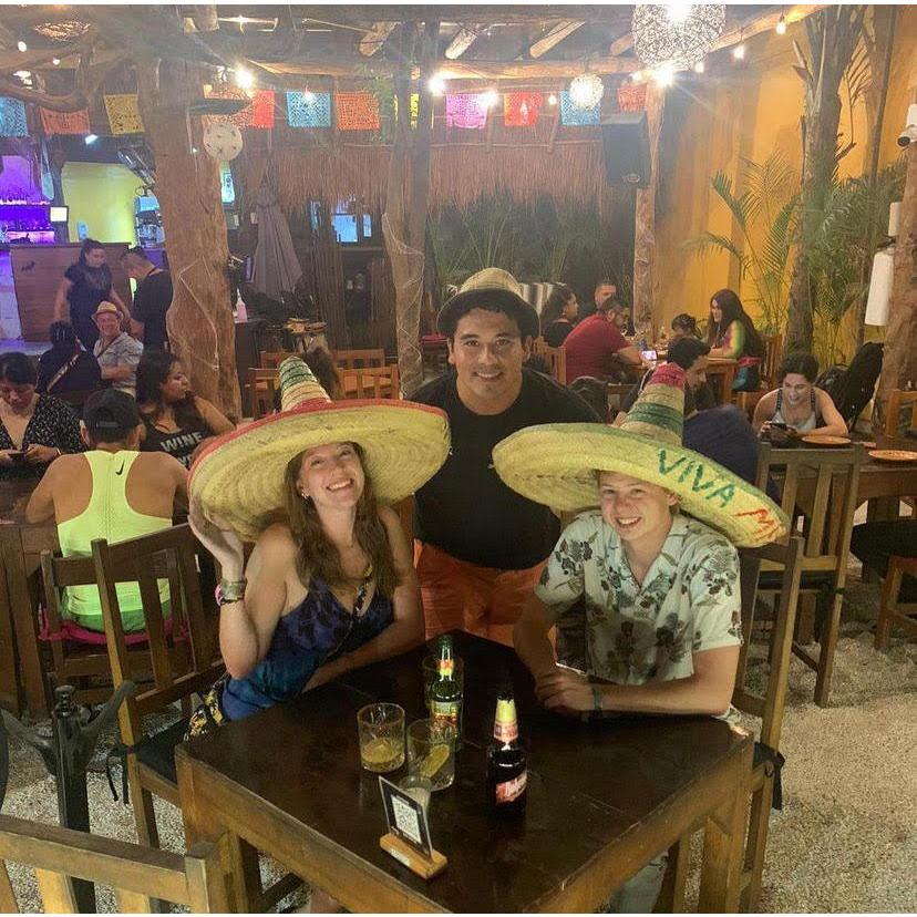 Our dear friend Zaid who we met in Mexico, this is us out on the town Playa Del Carmen in his favorite local restaurant